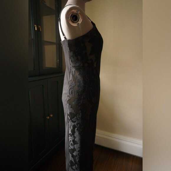 🖤 Vince Camuto Black Sheer Lace Side Panel Bodycon Dress - Size 6 🖤 - Picture 3 of 7